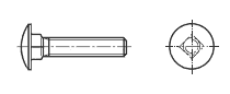 Flachrundschraube mit Vierkantsatz DIN 603